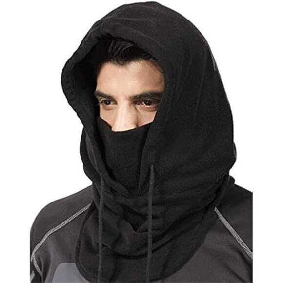 Fleece Cold Weather Face and Neck Mask Black - Picture 3 of 6